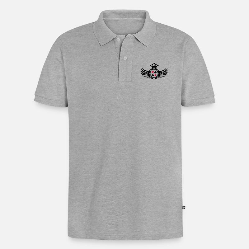 poker_shield - Männer Premium Bio Polo Shirt - Grau meliert