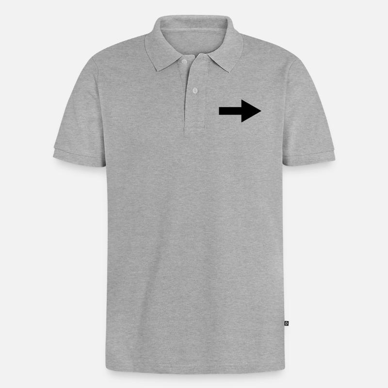 flèche - Polo bio Premium Homme - gris chiné