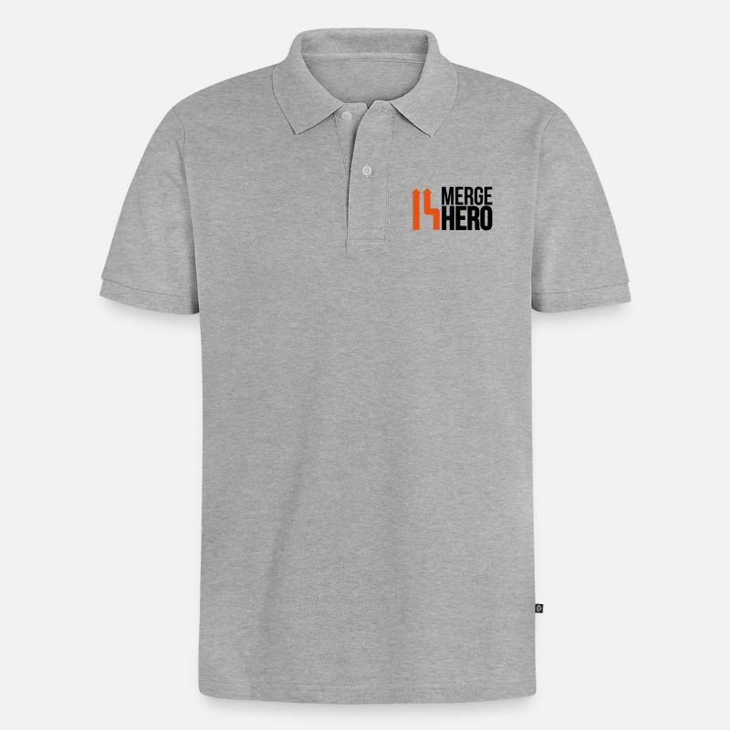 Merge Code Held - Männer Premium Bio Polo Shirt - Grau meliert