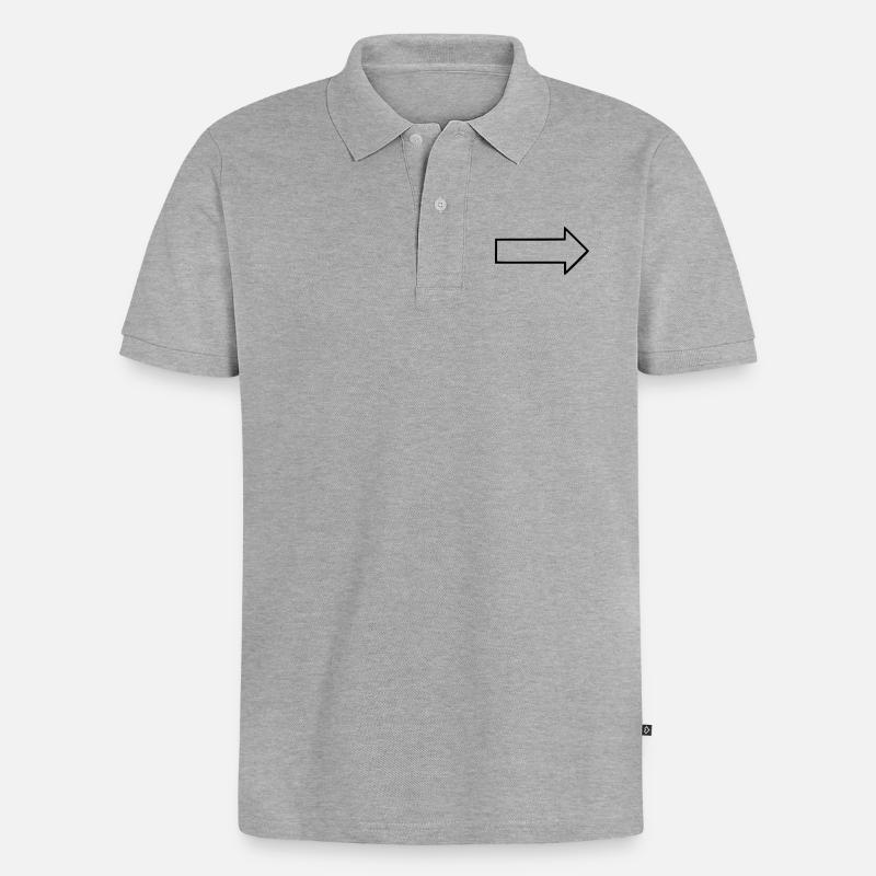 Pfeil - Männer Premium Bio Polo Shirt - Grau meliert