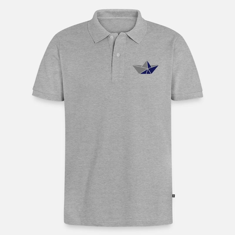 Papierschiff - Männer Premium Bio Polo Shirt - Grau meliert