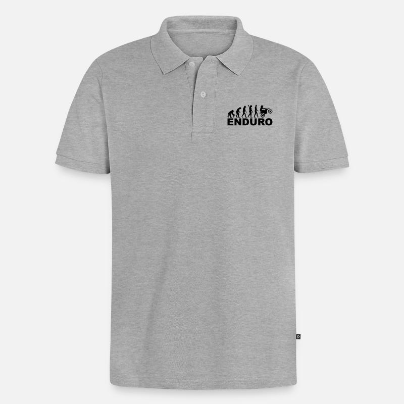 Enduro - Männer Premium Bio Polo Shirt - Grau meliert