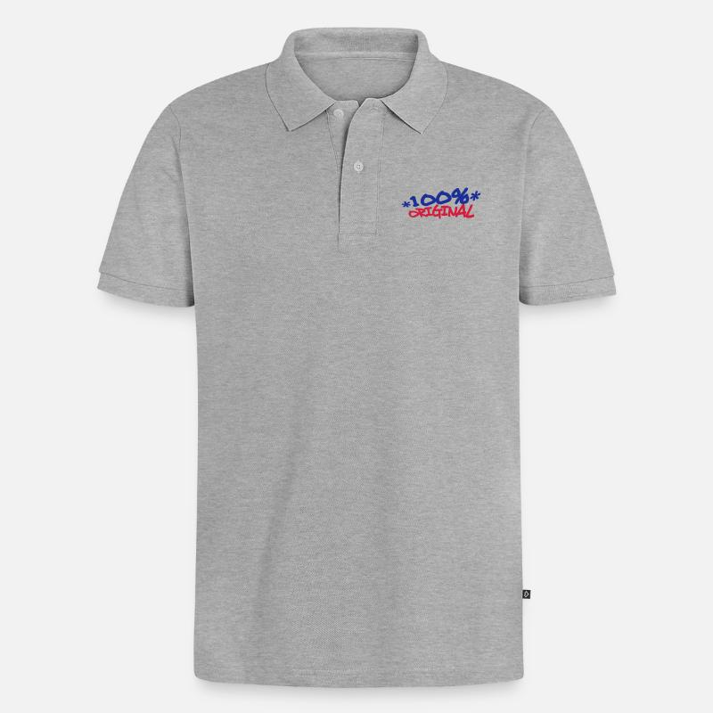 Comic Cartoon 100 % Original - Männer Premium Bio Polo Shirt - Grau meliert