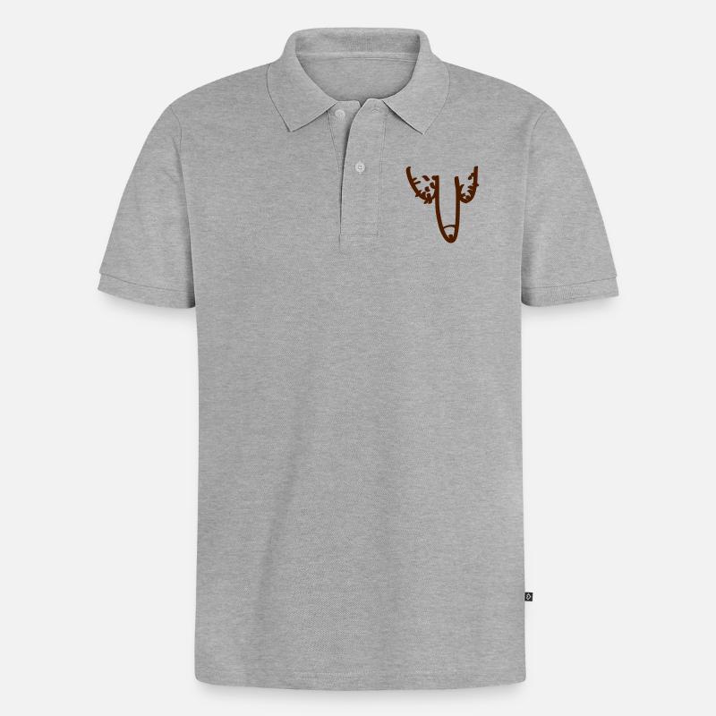 penis - Männer Premium Bio Polo Shirt - Grau meliert