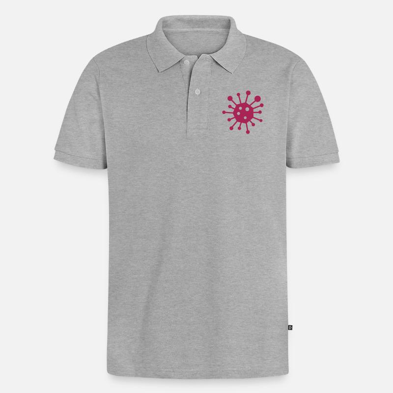 Virus - Männer Premium Bio Polo Shirt - Grau meliert