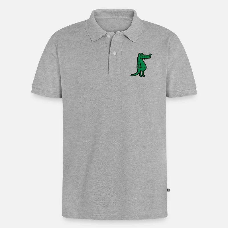 Crocodile - Polo bio Premium Homme - gris chiné