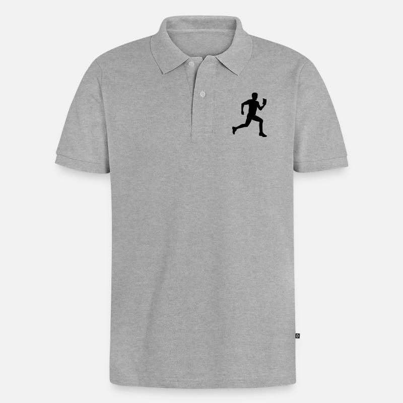 Course d'orientation - Polo bio Premium Homme - gris chiné