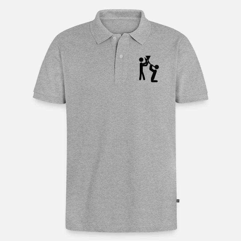 drinking_extreme_1 - Männer Premium Bio Polo Shirt - Grau meliert
