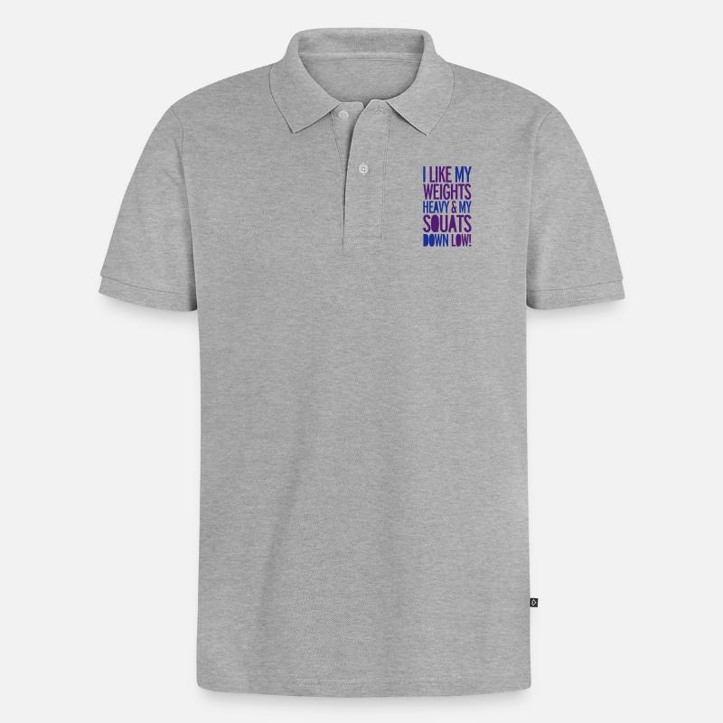Squat - Männer Premium Bio Polo Shirt - Grau meliert