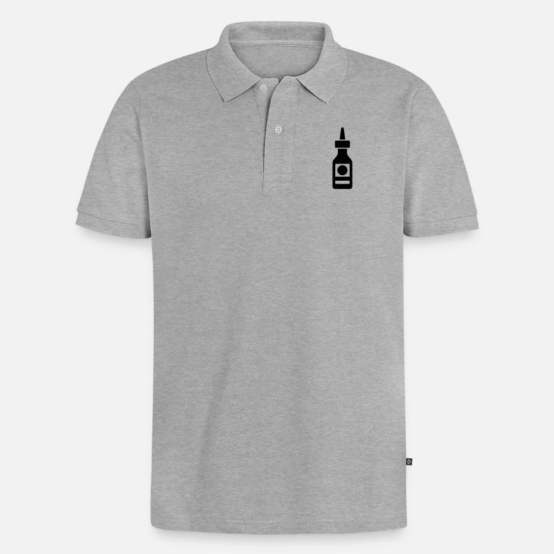 Nasenspray - Männer Premium Bio Polo Shirt - Grau meliert
