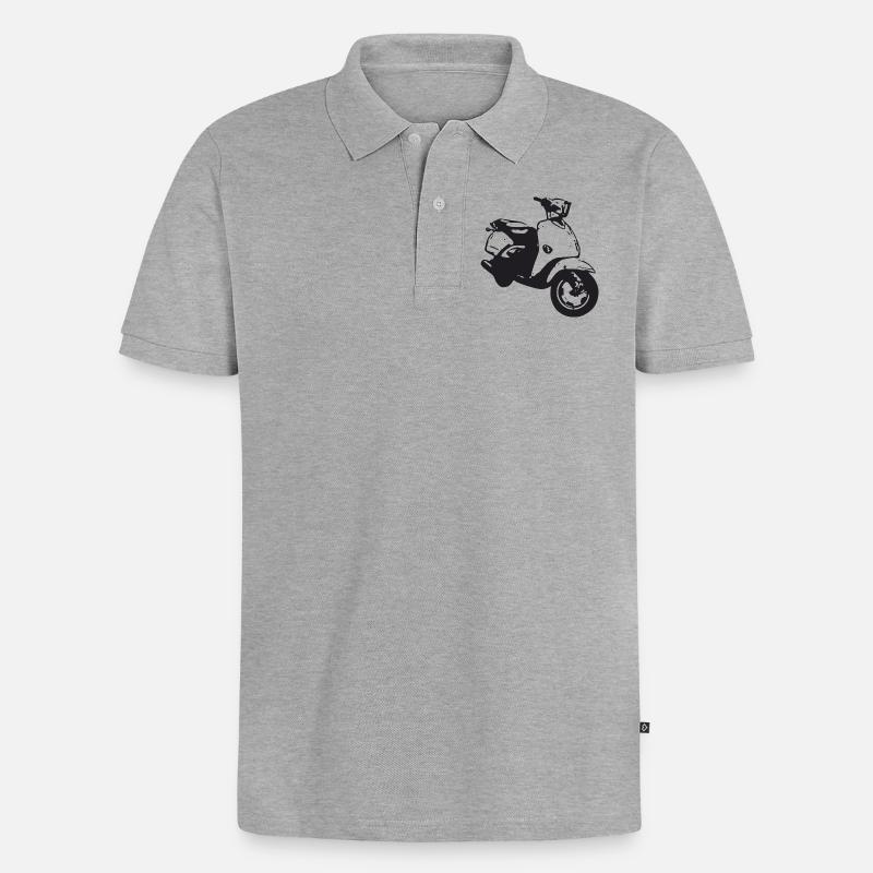 roller - Männer Premium Bio Polo Shirt - Grau meliert