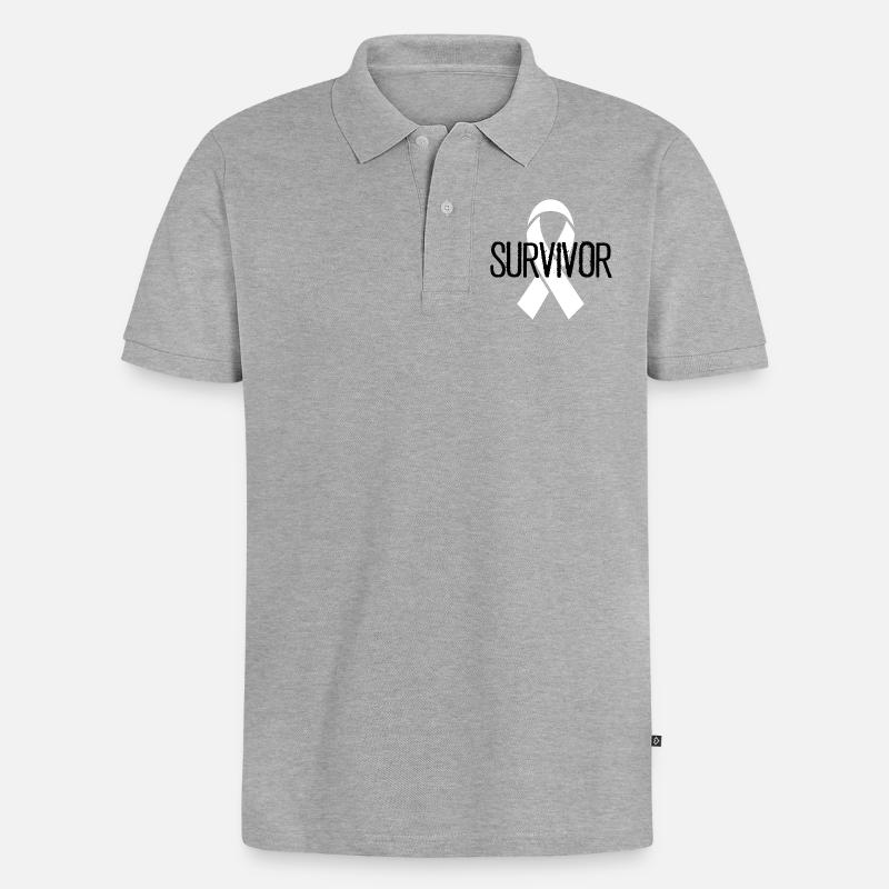 Sensibilisation au ruban robuste - Polo bio Premium Homme - gris chiné