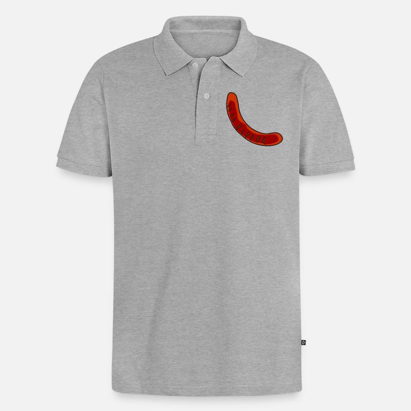Wurst oder Bratwurst - Männer Premium Bio Polo Shirt - Grau meliert