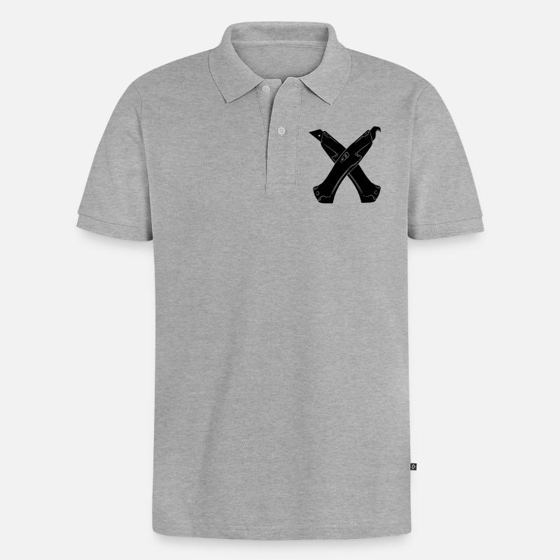 Stanley Messer 5 - Männer Premium Bio Polo Shirt - Grau meliert