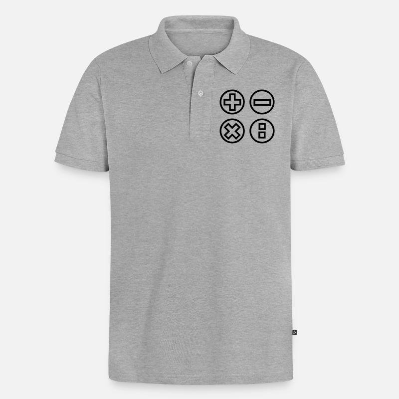 Logo mit vier Emblemen berechnen Schattenbild - Männer Premium Bio Polo Shirt - Grau meliert