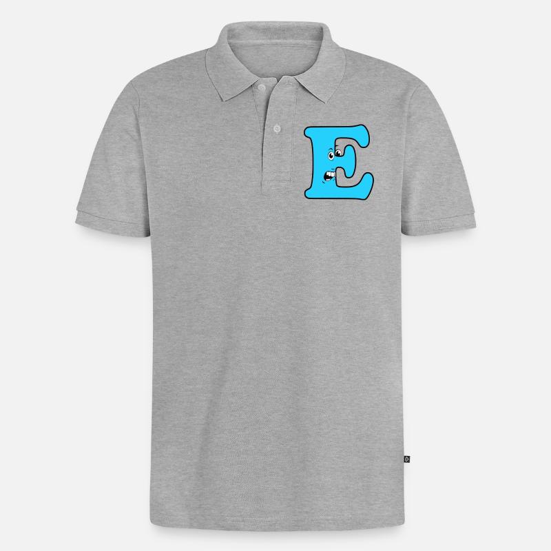 E - Männer Premium Bio Polo Shirt - Grau meliert