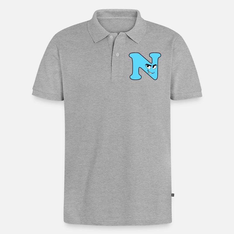 N - Polo bio Premium Homme - gris chiné