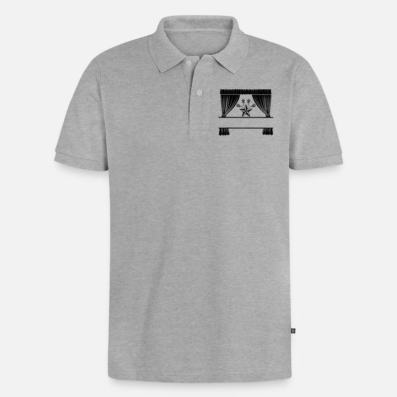 Vorhänge Ich bin ein Star - Männer Premium Bio Polo Shirt - Grau meliert