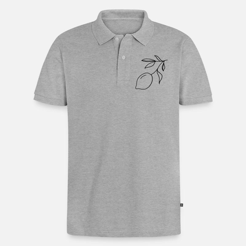 Rameau de citron - Polo bio Premium Homme - gris chiné