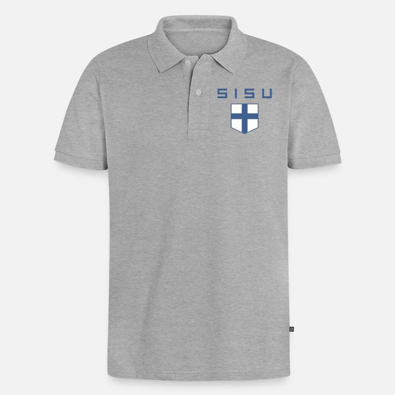 sisu - Polo bio Premium Homme - gris chiné