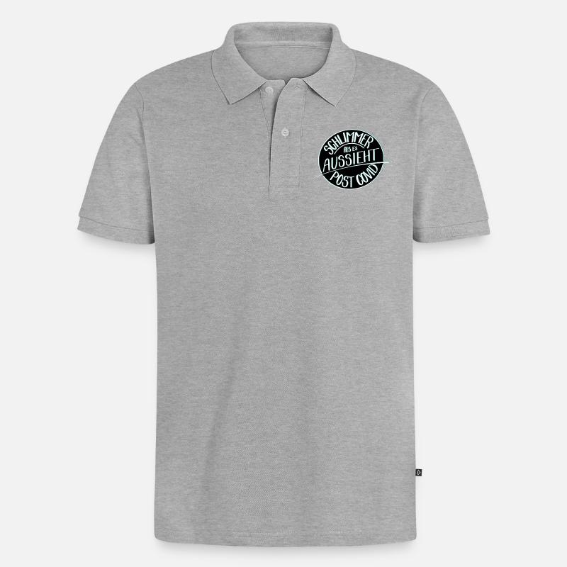 Schlimmer als es aussieht, Post Covid - Männer Premium Bio Polo Shirt - Grau meliert