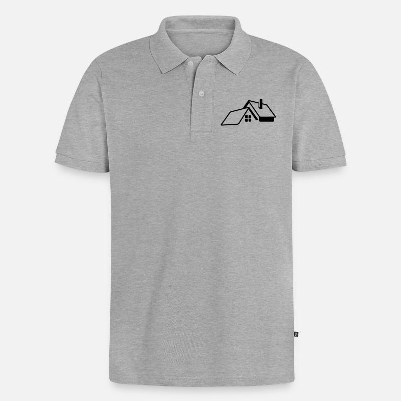 Transparentes Logo des Hauses - Männer Premium Bio Polo Shirt - Grau meliert