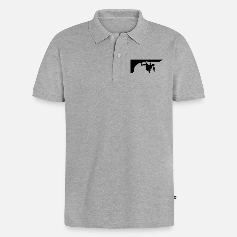 Climberin - Männer Premium Bio Polo Shirt - Grau meliert