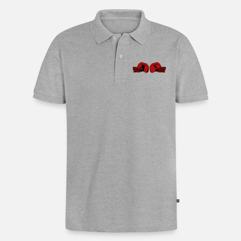 Boxhandschuhe - Männer Premium Bio Polo Shirt - Grau meliert