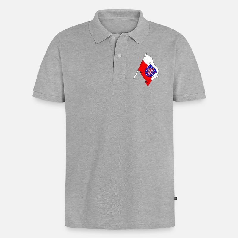 Drapeau de la Thuringe - Polo bio Premium Homme - gris chiné