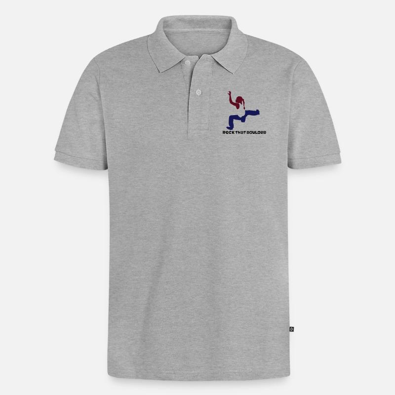 bouldermaedchen - Männer Premium Bio Polo Shirt - Grau meliert