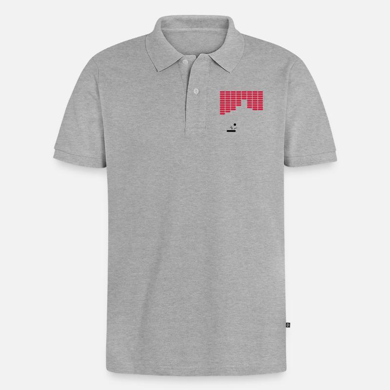 retro game - Männer Premium Bio Polo Shirt - Grau meliert