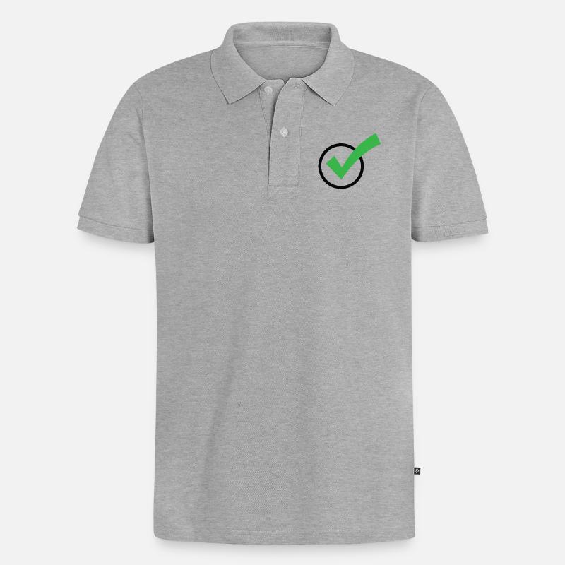 Ein Häkchen - Männer Premium Bio Polo Shirt - Grau meliert