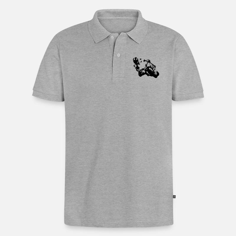 Biker - Polo bio Premium Homme - gris chiné