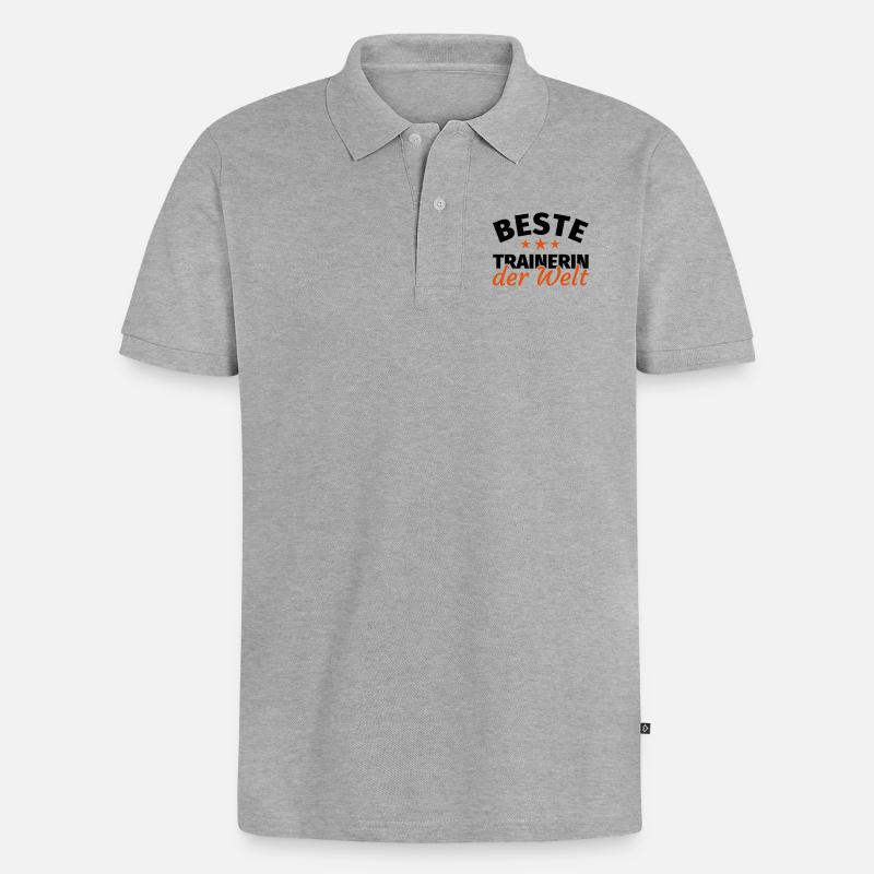 Trainerin Geschenk - Männer Premium Bio Polo Shirt - Grau meliert