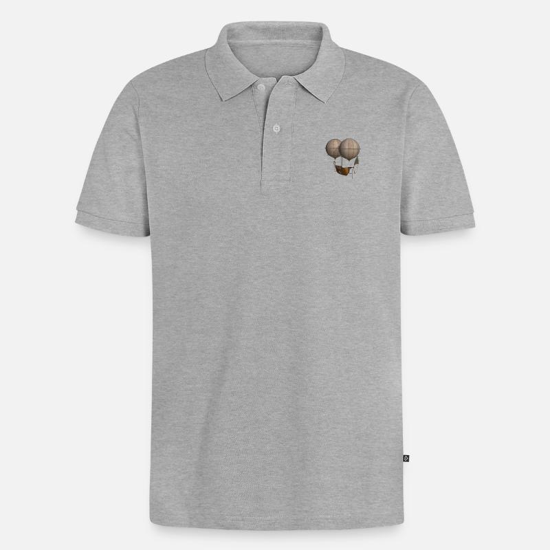 ballon dirigeable - Polo bio Premium Homme - gris chiné