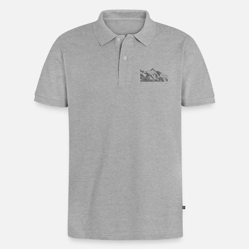 grossglockner - Männer Premium Bio Polo Shirt - Grau meliert