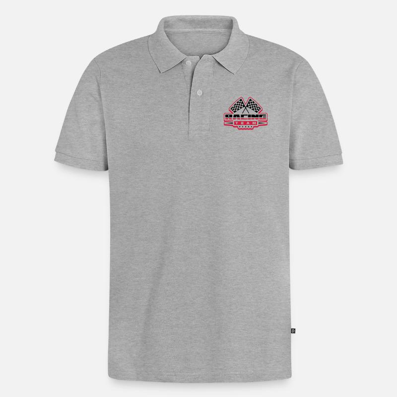 racing_team_ro2 - Männer Premium Bio Polo Shirt - Grau meliert