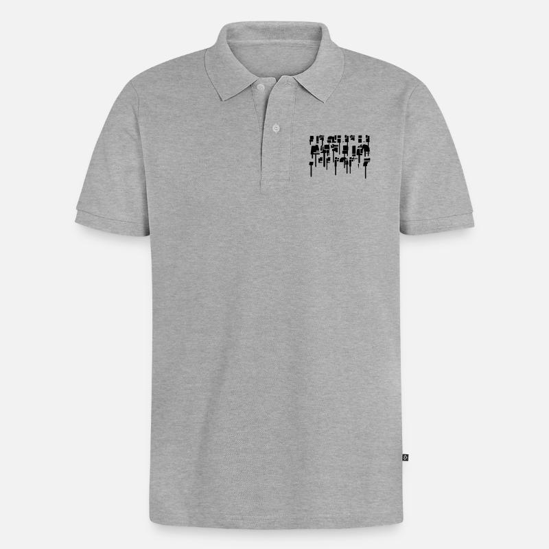 Abstraktes Graffiti - Männer Premium Bio Polo Shirt - Grau meliert
