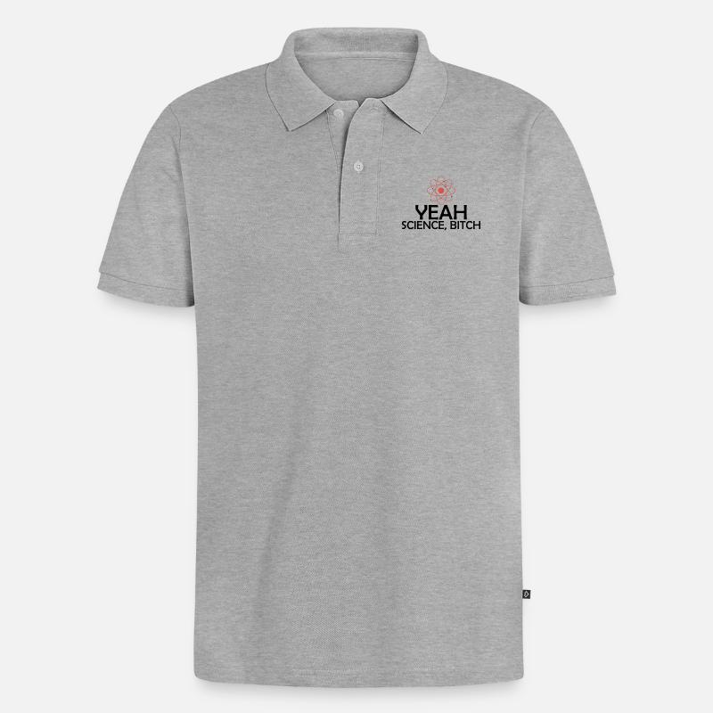 Yeah Science! - Männer Premium Bio Polo Shirt - Grau meliert