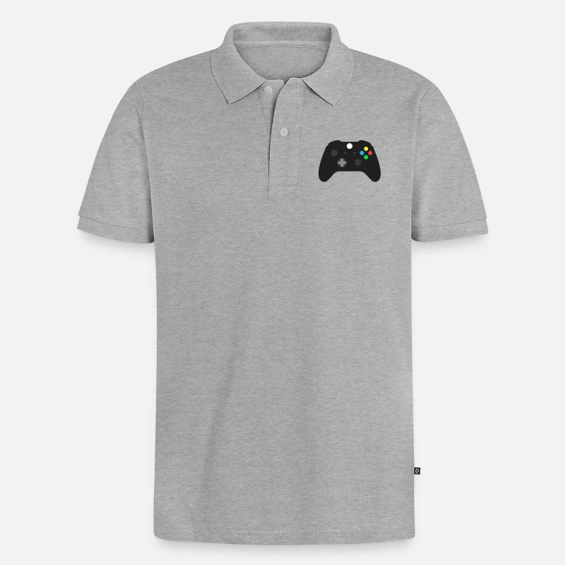 Gaming Controller - Männer Premium Bio Polo Shirt - Grau meliert