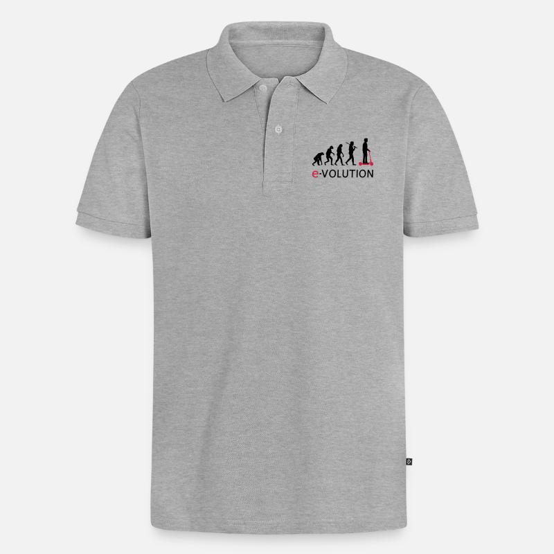 Evolution ElectroScooter eScooter ERoller - Männer Premium Bio Polo Shirt - Grau meliert