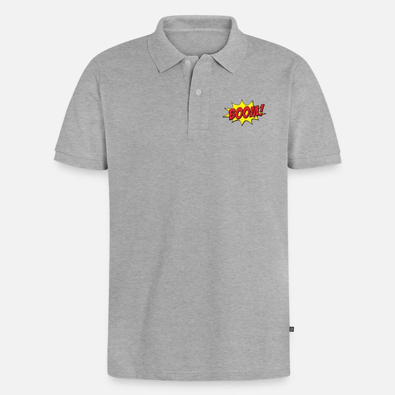 BOOM! Comic - Männer Premium Bio Polo Shirt - Grau meliert