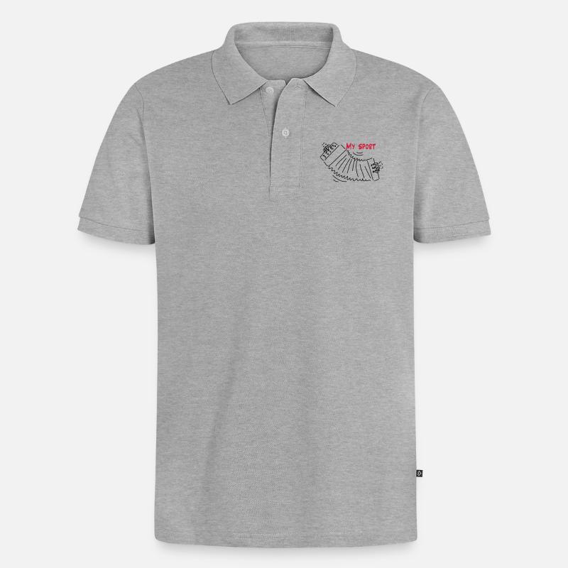 Buttonboxi - Polo bio Premium Homme - gris chiné