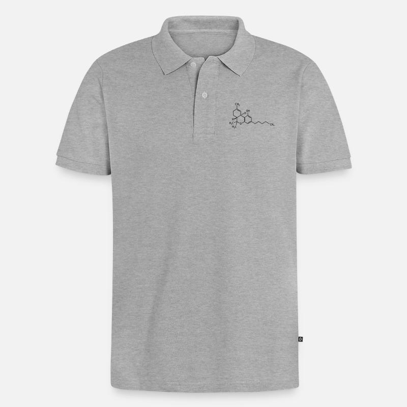 THC Strukturformel - Männer Premium Bio Polo Shirt - Grau meliert