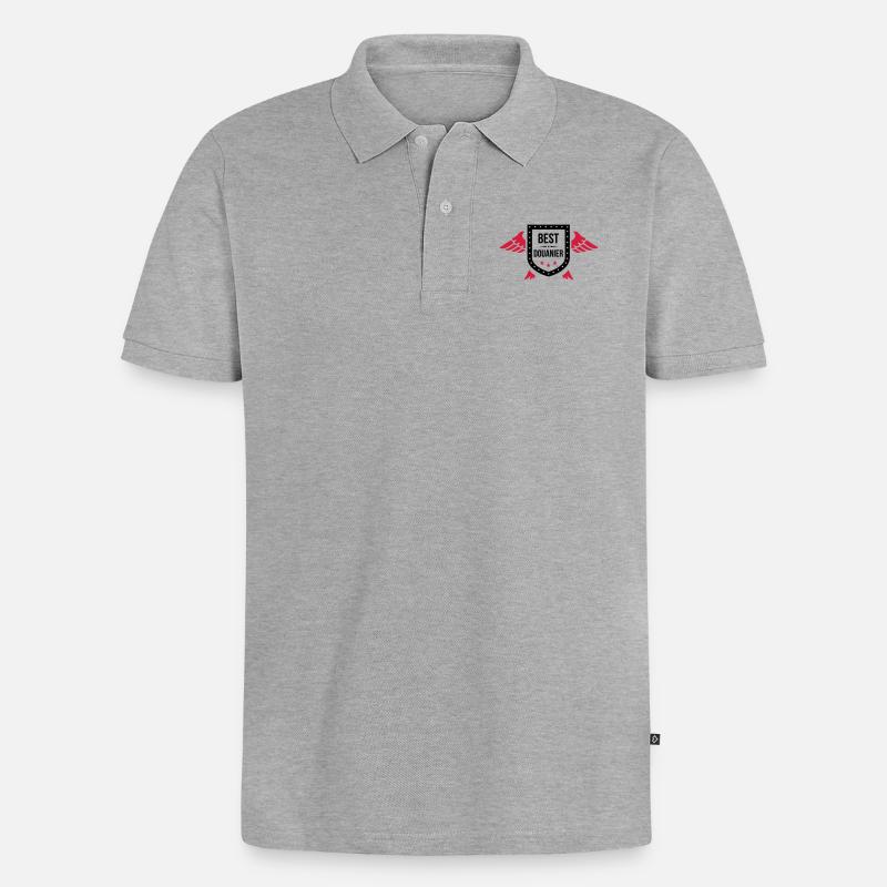 Douanier / Douane / Douanière / Police / Frontière - Polo bio Premium Homme - gris chiné
