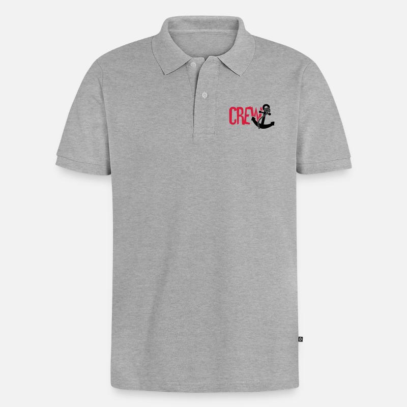 Marin ancre équipage - Polo bio Premium Homme - gris chiné