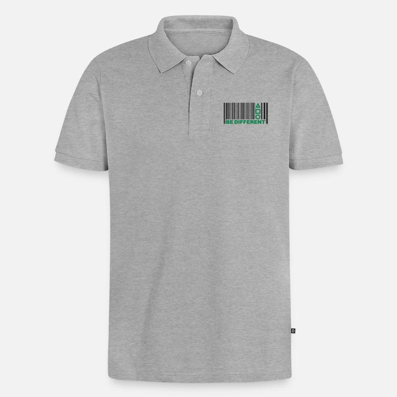 Barcode - Männer Premium Bio Polo Shirt - Grau meliert