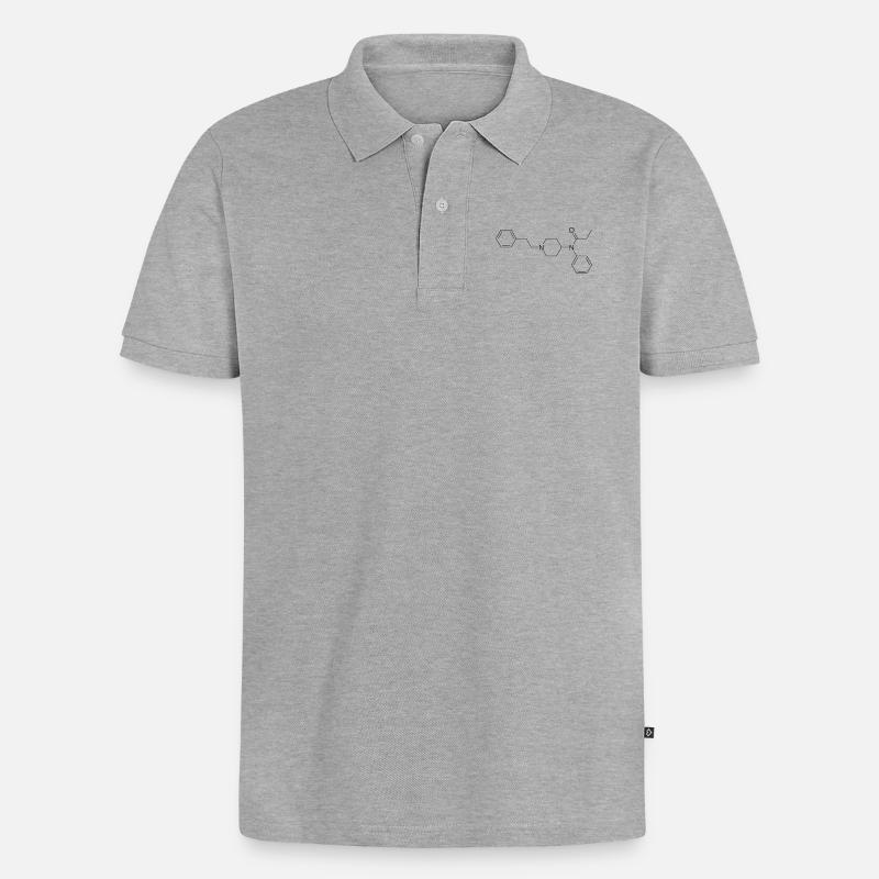 Fentanyl Strukturformel - Männer Premium Bio Polo Shirt - Grau meliert