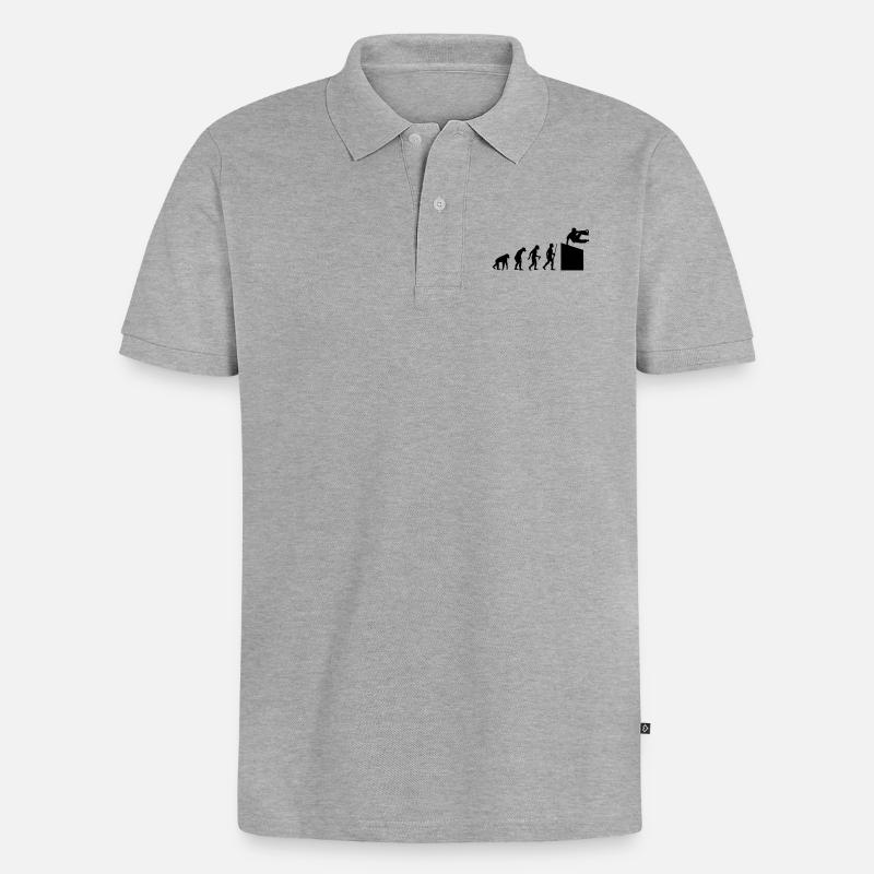 Evolution - Männer Premium Bio Polo Shirt - Grau meliert