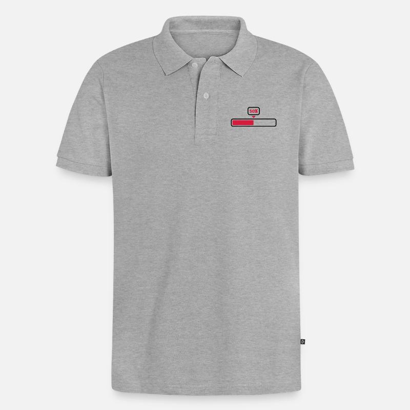 50 % - Männer Premium Bio Polo Shirt - Grau meliert